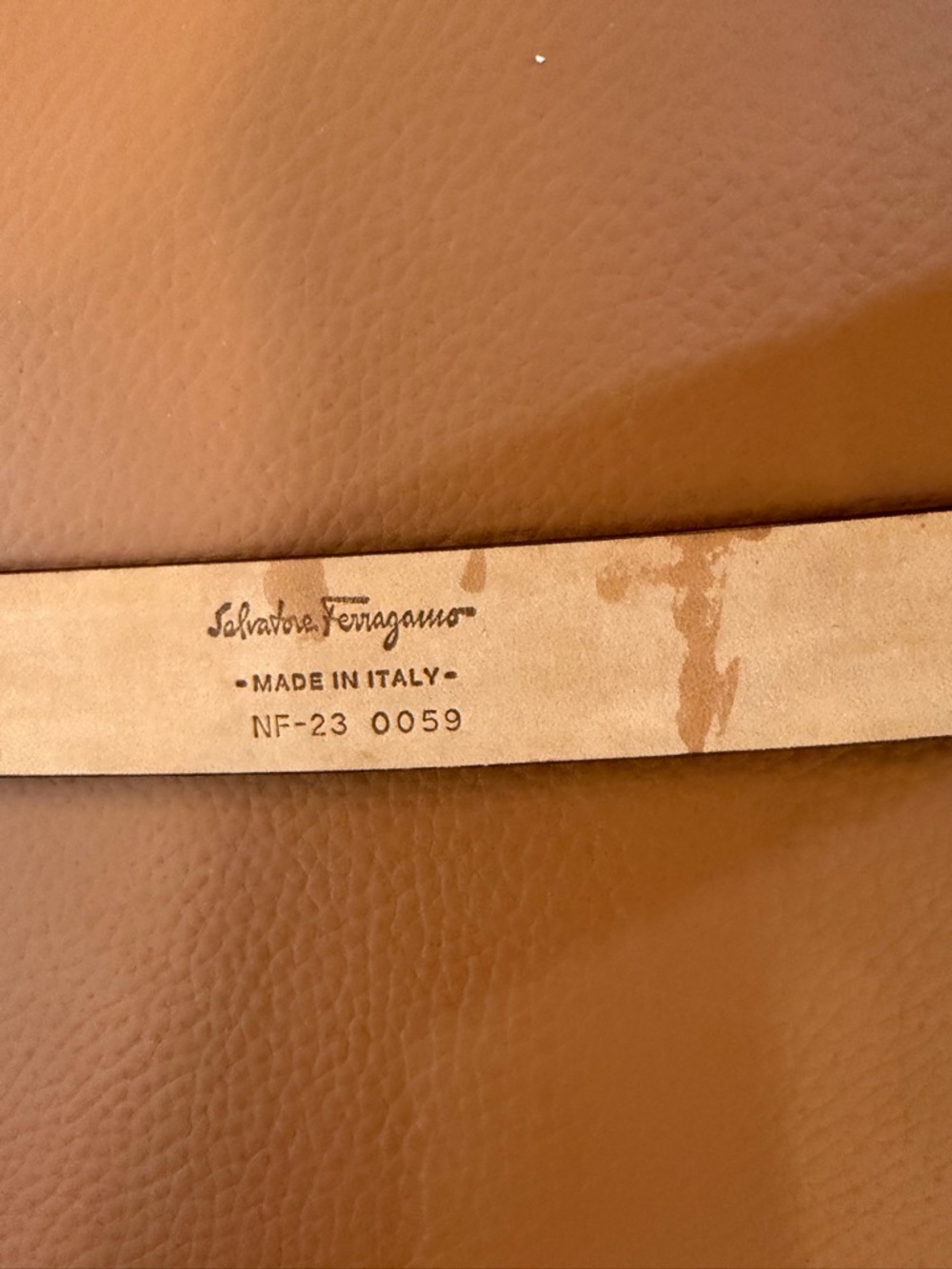 Salvatore Ferragamo Leather Belt Brown Gold Buckle Size 80 Italy - Picture 7 of 7